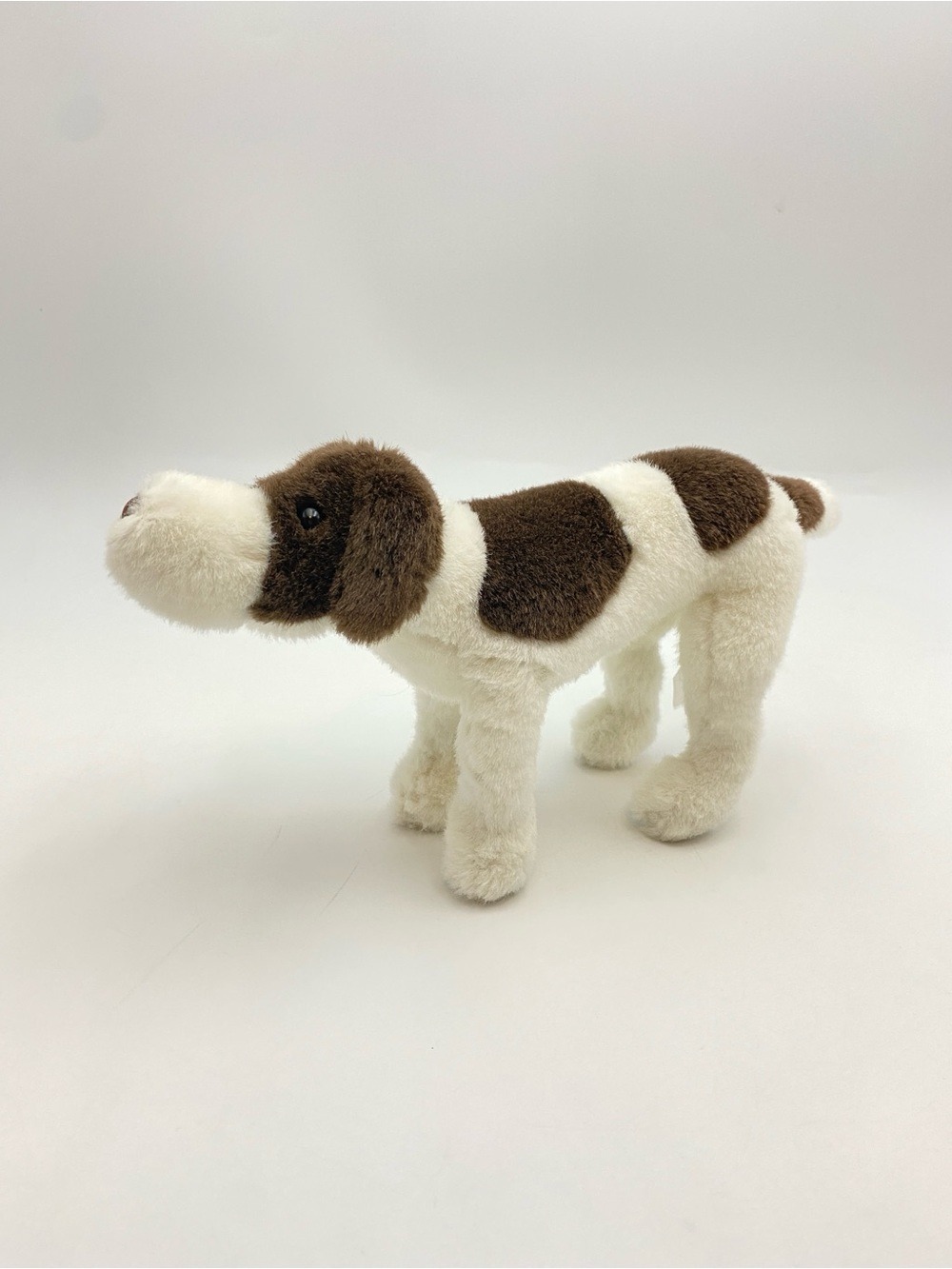 Vintage GUND Hound White/Brown Spots Dog Puppy Poseable Stuffed Animal 1991